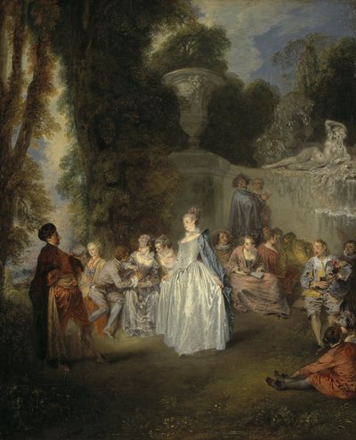 Venetiaanse feesten door Jean Antoine Watteau